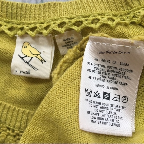 Anthropologie Little Yellow Bird citron textured pullover *shop@iamwarrior - Picture 8 of 9